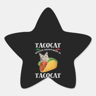 Taco & Cat - Tacocat rückwärts geschrieben Tacocat Stern-Aufkleber