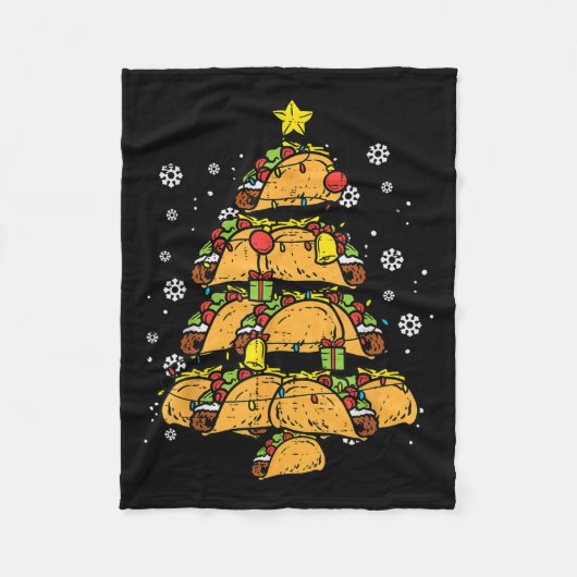 Taco Christmas Tree Xmas Mexican Food  Fleecedecke (Vorderseite)