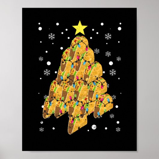Taco Christmas Tree Xmas PJ Tacos Mexican Poster (Vorne)