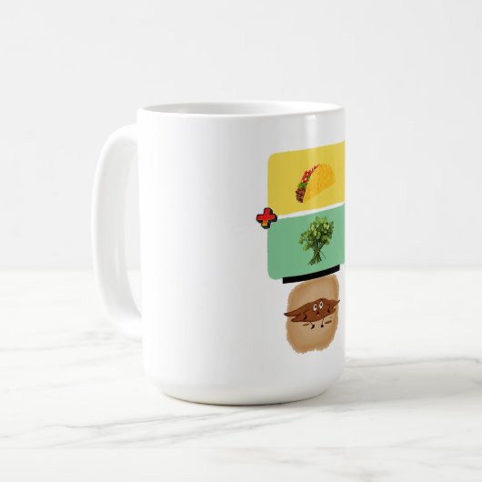 Taco + Cilantro = 💩 (Funny Anti-Cilantro Design) Kaffeetasse (Vorderseite Links)
