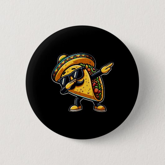 Taco Cinco De Mayo Funny Mexican Vatertag Button (Vorderseite)