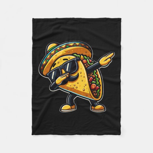 Taco Cinco De Mayo Funny Mexican Vatertag Fleecedecke (Vorderseite)