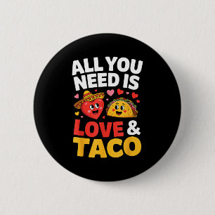 Taco Cinco de Mayo Liebe süßes Herz Sombrero Essen Button