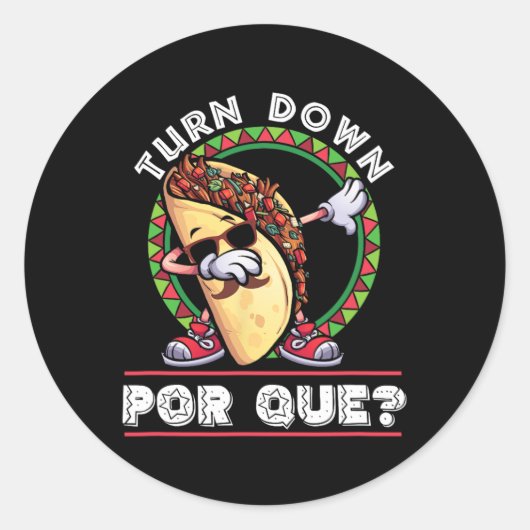 Taco Cinco De Mayo Runder Aufkleber (Vorderseite)