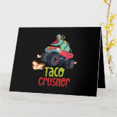 Taco Crusher Funny Monster Truck dinosaurier Cinco Karte (Gelbe Blume)