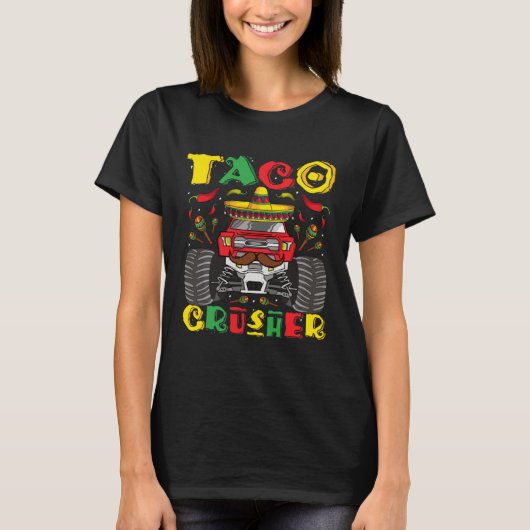 Taco Crusher Monster Truck Kleinkind Boys Cinco De T-Shirt (Vorderseite)