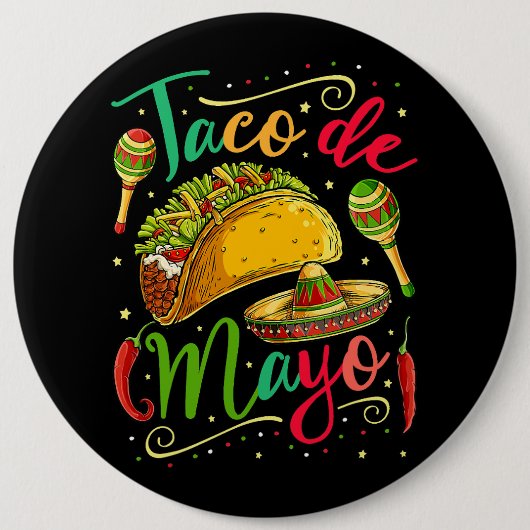 Taco De Mayo Cinco De Mayo Men Women Mexiko Küche Button (Vorderseite)