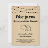 Taco Diaper Party, Funny Men Vater Einladung (Vorderseite)