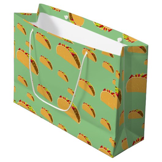 Taco Dienstag Design - Geschenktasche - Groß Große Geschenktüte (Vorderseite Schrägansicht)