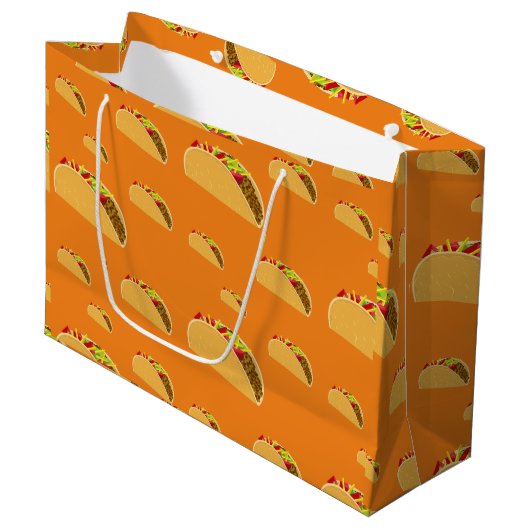 Taco Dienstag Design - Geschenktasche - Groß Große Geschenktüte (Vorderseite Schrägansicht)