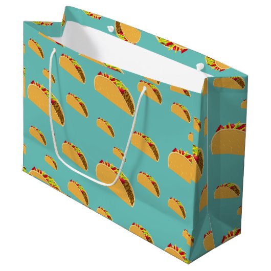 Taco Dienstag Design - Geschenktasche - Groß Große Geschenktüte (Vorderseite Schrägansicht)