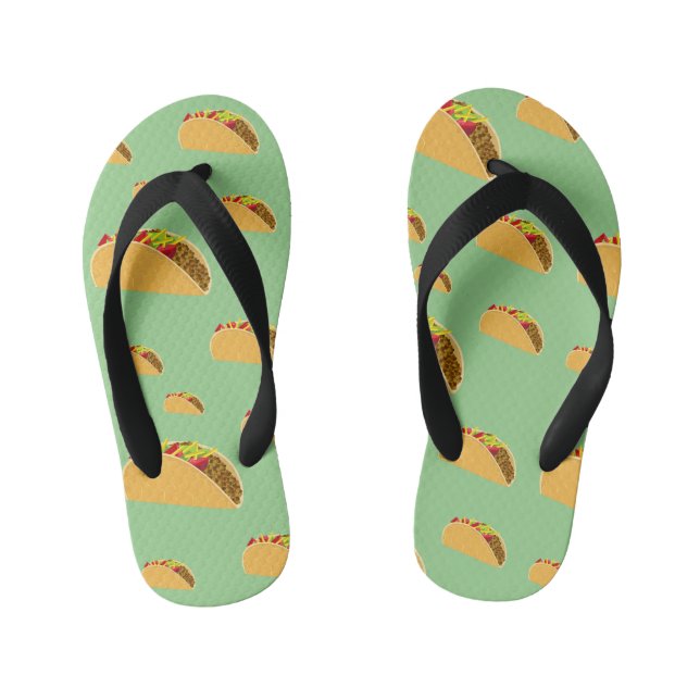 Taco Dienstag Design - Kinder Flip Flops Kinderbadesandalen (Fußbett)
