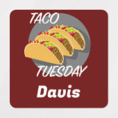 Taco Dienstag Design - Kleines Quadrat Bekleidungs Etiketten (Design 2)