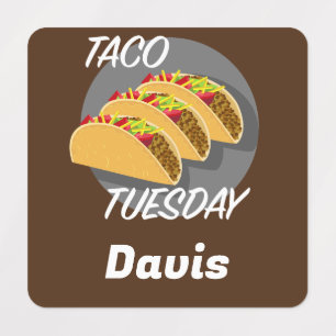 Taco Dienstag Design - Kleines Quadrat Bekleidungs Etiketten
