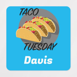 Taco Dienstag Design - Kleines Quadrat Bekleidungs Etiketten