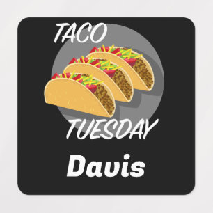Taco Dienstag Design - Kleines Quadrat Bekleidungs Etiketten