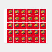 Taco Dienstag Design - Kleines Quadrat Bekleidungs Etiketten (Blatt)