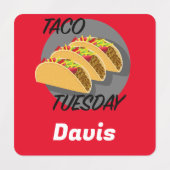 Taco Dienstag Design - Kleines Quadrat Bekleidungs Etiketten (Design 2)