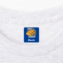 Taco Dienstag Design - Kleines Quadrat Bekleidungs Etiketten
