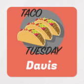 Taco Dienstag Design - Kleines Quadrat Bekleidungs Etiketten (Design 2)
