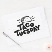 Taco Dienstag | Feiern | Text | Funny Rechteckiger Aufkleber (Umschlag)
