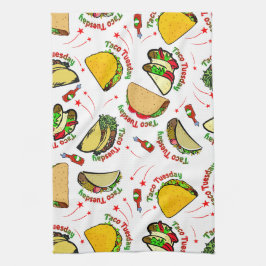 Taco Dienstag Hard und Soft Tacos und Hot Sauce Geschirrtuch