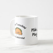 Taco-Dienstag-Muschelkäse Mexikanernahrung Kaffeetasse (Vorderseite Links)
