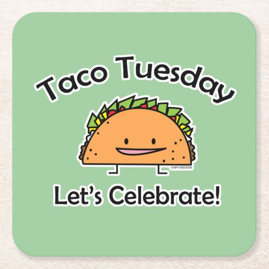 Taco-Dienstag-Muschelkäse Mexikanernahrung Rechteckiger Pappuntersetzer (Vorderseite)