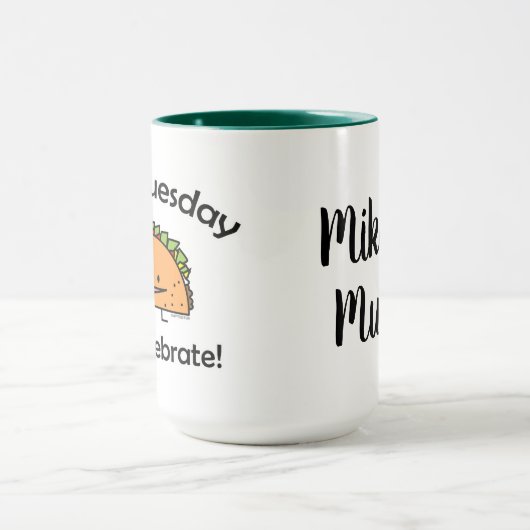 Taco-Dienstag-Muschelkäse Mexikanernahrung Tasse (Zentrum)