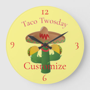 Taco Dienstag Saguaro Cactus Thunder_Cove Große Wanduhr