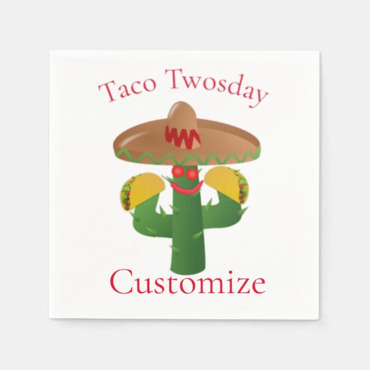 Taco Dienstag Saguaro Cactus Thunder_Cove Serviette (Vorderseite)