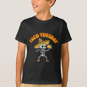 Taco-Dienstag tanzendes Skelett lustig Cinco de Ma T-Shirt