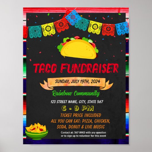 Taco Dinner fundraiser event Template Poster (Vorne)