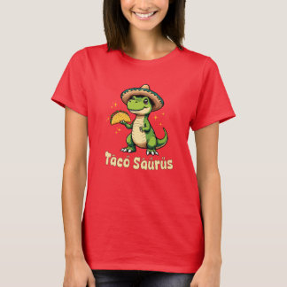 Taco Dinosaur Design T-Shirt