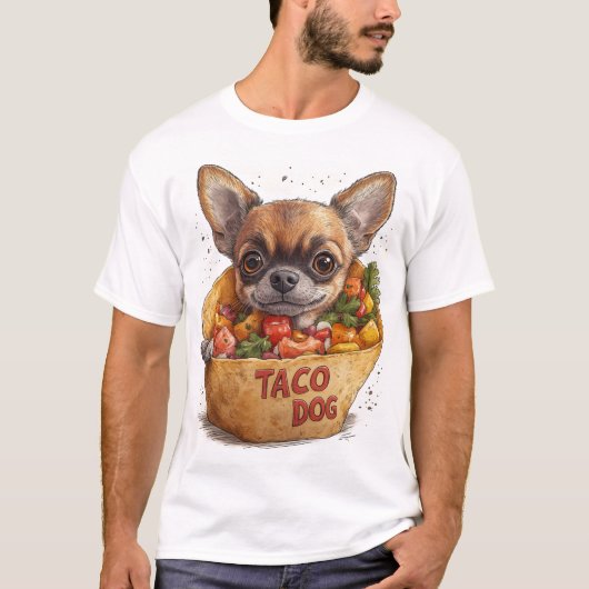 Taco Dog - Design des Niedlichen Chihuahua Taco-Ca T-Shirt (Vorderseite)