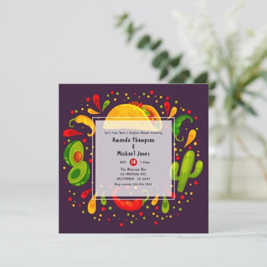 Taco-Doppeldusche Einladung (Stehend Vorderseite)