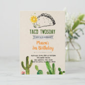 Taco - Einladung zu zwei Tagen Geburtstag (Stehend Vorderseite)