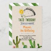 Taco - Einladung zu zwei Tagen Geburtstag (Vorne/Hinten)