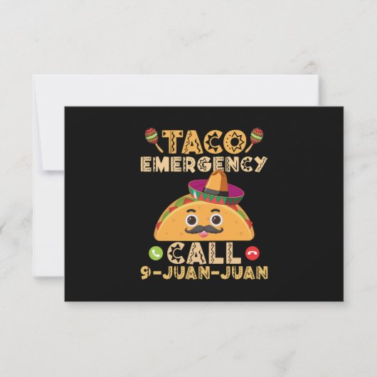 Taco Emergency Call Funny Cinco de Mayo Mexican Dankeskarte (Vorderseite)