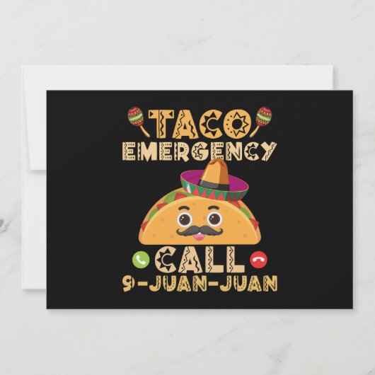 Taco Emergency Call Funny Cinco de Mayo Mexican Einladung (Vorderseite)