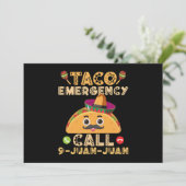 Taco Emergency Call Funny Cinco de Mayo Mexican Einladung (Stehend Vorderseite)
