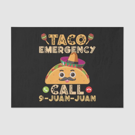 Taco Emergency Call Funny Cinco de Mayo Mexican Seidenpapier (Vorderseite)