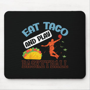 Taco essen und Basketball spielen Mexiko Cinco De Mousepad
