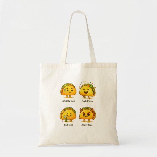 Taco Feelings | Funny Reusable Grocery Tote Bag Tragetasche (Vorne)