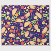 Taco-Fiesta auf blauem Packpapier (Flach)