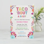 Taco Fiesta Kinderdusche Einladung (Stehend Vorderseite)