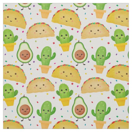 Taco fiesta mit avocado & cactus mexikanisches The Stoff (Muster)