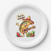 Taco Fiesta mit Gitarre und hispanischem Flair Pappteller (Vorderseite)