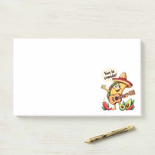 Taco Fiesta mit Gitarre und hispanischem Flair Post-it Klebezettel (Auf Schreibtisch)
