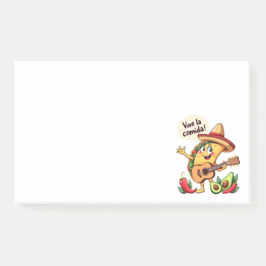 Taco Fiesta mit Gitarre und hispanischem Flair Post-it Klebezettel (Vorderseite)